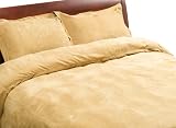 Microsuede Twin 2-piece Duvet Set, Camel
