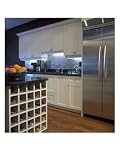 Kitchen with Stainless Steel Refrigerator and Wine Rack Photographic Print, 18 x 24