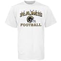 Reebok St. Louis Rams White Stacked Helmet T-shirt