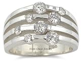 Desiner Inspired CZ Rings - Sterling Silver Designer Style CZ Ring