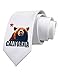TooLoud California Republic Design - Grizzly Bear and Star Printed White Neck Tie