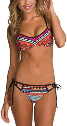 ochanel Sexy Women Bikini Set Swimwear Push-Up Bra Padded Swimsuit Beachwear Multicolor M