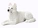 GERMAN SHEPHERD DOG White FIGURINE Lays down Resin 518W
