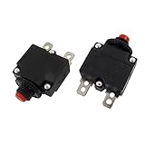 uxcell サーキットブレーカー　レッドプッシュリセットボタン　2端子はんだ付け　AC125V 250V 15A　2個入り