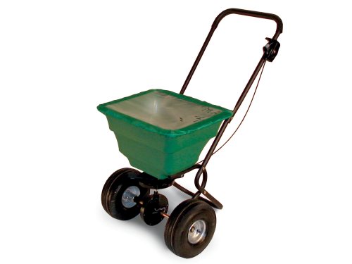 Precision Products 50-Pound Capacity Broadcast Spreader with Pneumatic Tires and Rain Cover #SB4000PRCGY