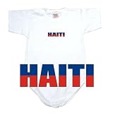 BABY BODYSUIT WHITE FLAG COLOR  HAITI  6 - 9 Months