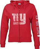 New York Giants Women's Red Giant Logo Full Zip Hooded Sweatshirt