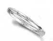 14K White Gold Bangle Bracelet - 8.0" - 6.00mm wide