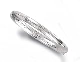 PRE-HOLIDAY SALE!!! 10% OFF 14K White Gold Bangle Bracelet - 8.0 - 6.00mm wide