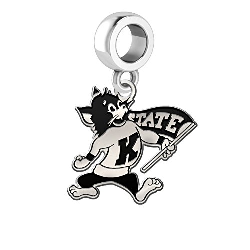 Kansas State Wildcats Antique Silver Dangle Charm