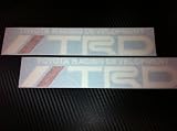 2x TRD Toyota Racing Development Decal Sticker (New) White/red Size 9''x1.7''