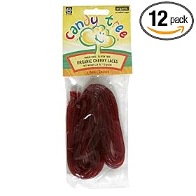 Candy Tree Organic Cherry Laces, Wheat-Free, Gluten-Free, 2.6-Ounce Packages (Pack of 12)