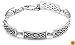Sterling Silver Celtic Design Square Link Bracelet, 8