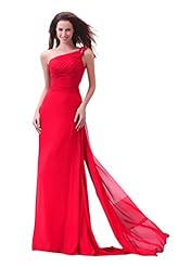 Chiffon One Shoulder Sleeveless Backless Prom Dress 