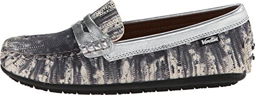 Venettini Kids Girl's 55-Savor (Little Kid/Big Kid) Gray Rep Leather/Silver Metallic Leather Loafer 33 (US 3 Little Kid) M