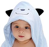(ビグッド)Bigood 可愛い 赤ちゃん ベビーバスタオル アニマル タオル 女の子 コスプレ コスチューム 男の子 ふわふわ ラップタオル コットン ブルー 犬 M