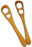 Left - Right Hand Mixing Spoon Pair Honduran Mahogany - USA Made