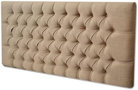 2FT6,3FT,4FT,4FT6,5FT DESIGNER NEW STYLE FABRIC MATCHING BUTTONS HEADBOARD (5FT KINGSIZE, MINK CHENILLE) by TIH BEDS