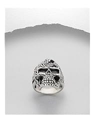 Skull Ring In 92.5 Sterling Silver