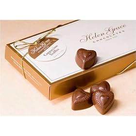Helen Grace Chocolates, Milk Chocolate Cappuccino Heart Truffles, 6 oz. Gift Box