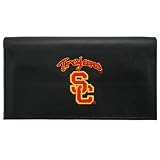 USC Trojans Black Embroidered Leather Checkbook Cover