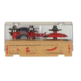 Freud 97-108 3-Piece Cabinet Door Router Bit Set with 99-569 Raised Panel Bit with Backcutter