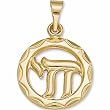 14Kt Yellow Gold Symbol of Life Judaica Chai Pendant