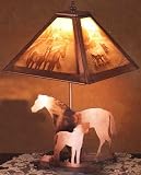 LAMPS BEAUTIFUL Rustic Lodge Style Horses Table Lamp by Meyda Tiffany--Excellent customer service--see our feedback.