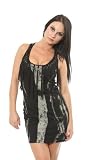 Perpetual Vogue Black Rings Fringed Rocker Tunic Top Dress