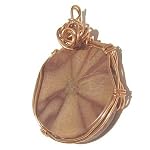 Fossil Pendant 01 Wire Wrapped Pink Flower Crystal Healing Stone 2