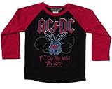 Toddler Kids AC/DC FLY ON THE WALL Longsleeve Raglan Jersey - Black/Red