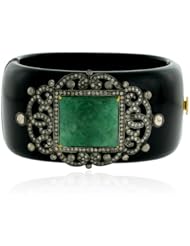 18kt Gold Diamond Pave Gemstone Bangle Bracelet Fashion Party Jewelry