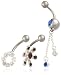 Silver & Titanium AMBD103534 Ladies Set Of 3 Cubic Zirconia & Cry Body Bar