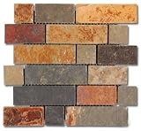 Montego Sela California Gold Slate Tumbled Brick Pattern Tile 12 x 12 In Kitchen Bathroom Backsplash
