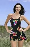 Power Flower One Piece Swimdress Swimsuit by Longitude® - Plus Size Swimwear Plus Size Swimsuits