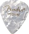 Fender 351 Premium Celluloid Guitar Picks, 12 Pack, White Moto, Medium