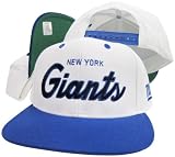 New York Giants White/Blue Script Two Tone Plastic Snap Back Hat/Cap