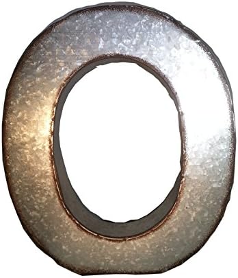 Metal Alphabet Wall Decor Letter "O" Rusted Edge Effect, Galvanized Zinc
