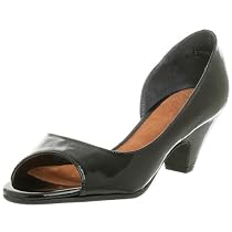 Aerosoles Kitty Kap Open Toe Pump,Black Patent,6 M