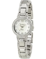 Armitron Womens 75/4087MPSV Swarovski Crystal Accented Silver-Tone Bracelet Watch