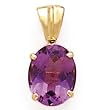 14K OVAL AMETHYST PENDANT 10X8MM