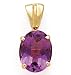 14K OVAL AMETHYST PENDANT 10X8MM