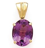 14K OVAL AMETHYST PENDANT 10X8MM
