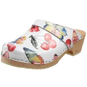 Cape Clogs Ladies Butterfly Wooden Swedish Clog by Cape Clogs