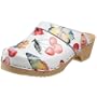 Cape Clogs Women's Butterfly  Wooden Swedish Clog,White/Multi color,5 M US