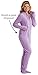 Purple Fleece Hoodie-Footie Dropseat One Piece Pajama for Women