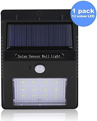 Liwithpro LED Solar Lights, 12 LED Super Bright Outdoor Solar Powered Motion Activated Security Wall Light, Wireless Waterproof Motion Sensor Light for Path Porch Deck Driveway Garden (1)