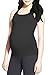 CLOYA Maternity Fitted Tank Top with Side Ruching Scoop Neck Womens Basic Solid Pregnancy Clothes (S, Black)