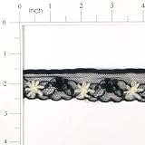 Sequin Rosettes Lace Crochet Trim - Black Multi<br><font color=