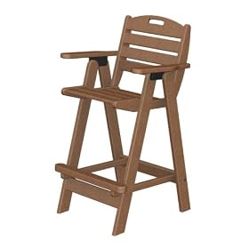 Poly-Wood Nautical Barstool Chair - Teak